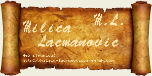 Milica Lacmanović vizit kartica